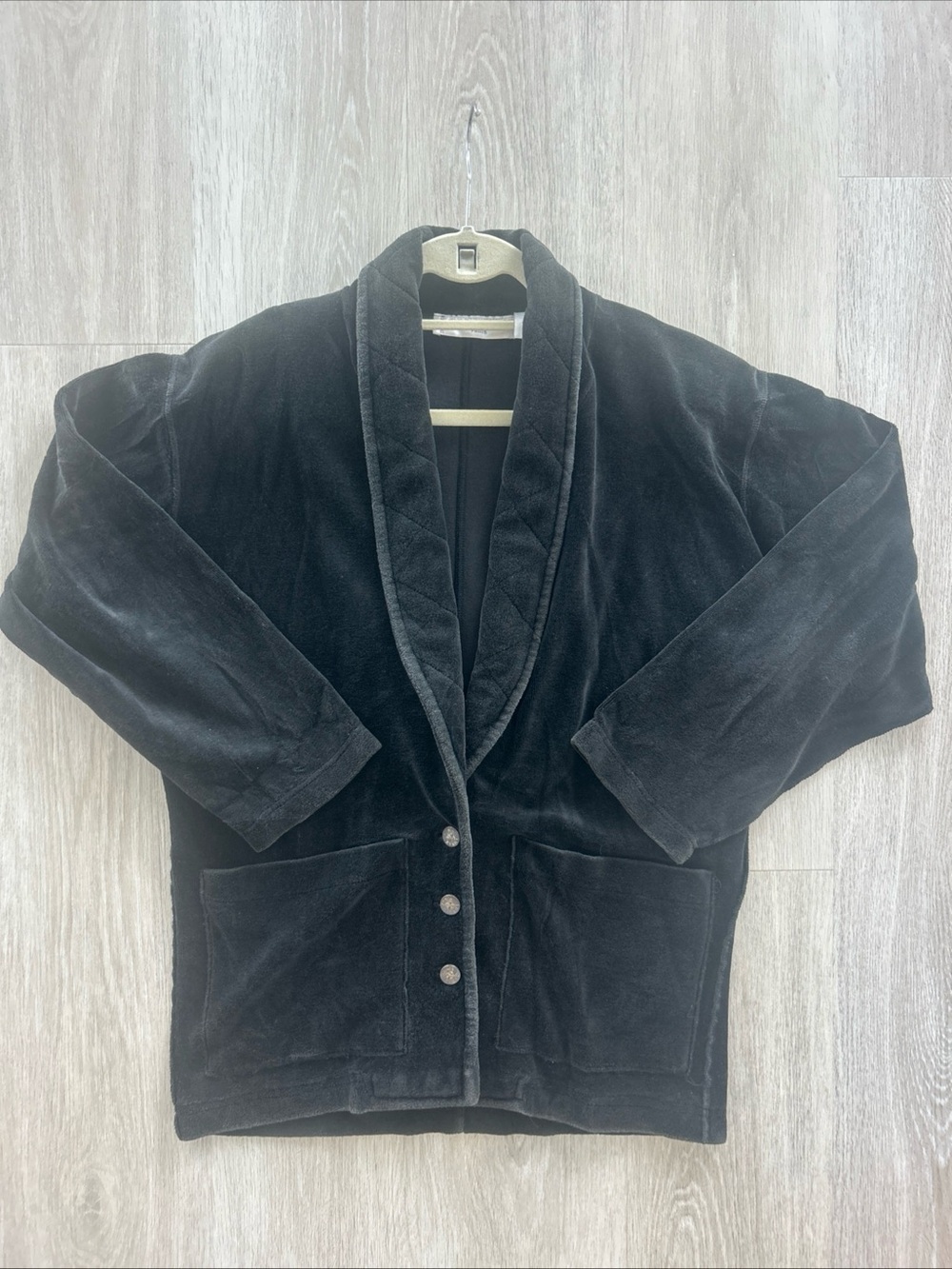 Vintage 80s Sonia Rykiel Paris Velvet Jacket Womens L Black Made France Shawl